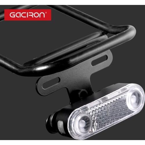 GACIRON USB Rechargeable Bicycle Cargo Rack Light Smart Brake Warning Rear Shelf Universal Bike Frame Reflective Cycling Light