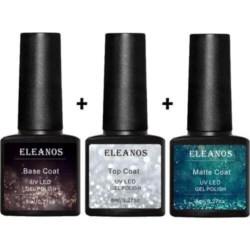 8ml Base Coat And Top Coat Primer For Nails Semi Permanent UV Gel Soak Off Nail Polish for Manicures 1/2/3pcs Matt Top Coat
