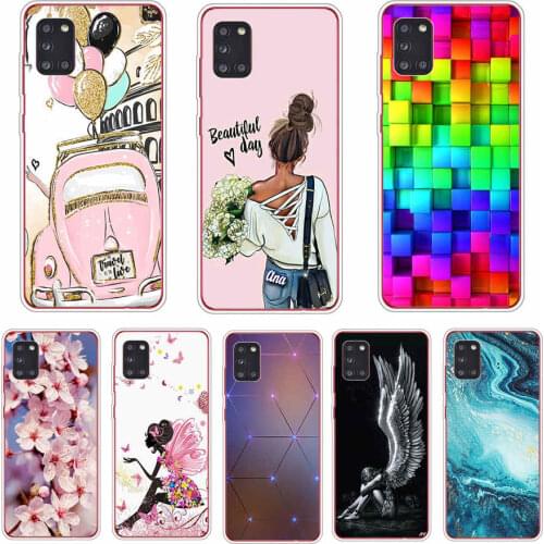 For Samsung Galaxy A31 Case Silicon Back Cover Phone Case For Samsung A315 Soft Case bumper coque flower
