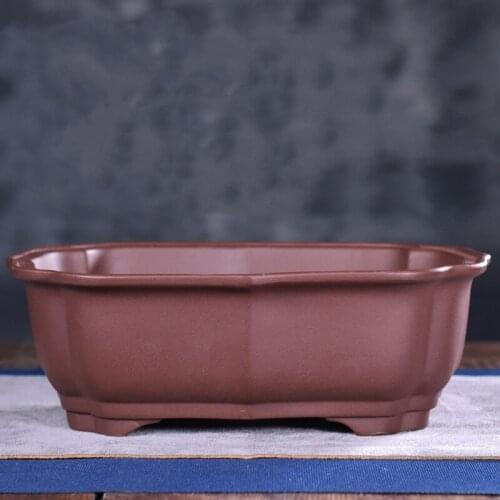 Yixing Purple Sand Flowerpot Cost Effective Succulent Calamus And Bamboo Landscaping Pot Exquisite Antique Rectangular Potted