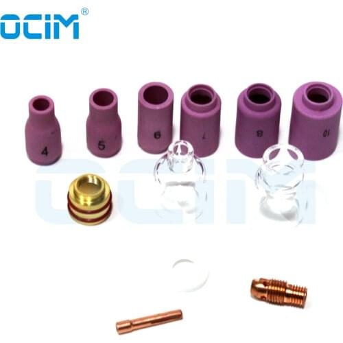 12PCS TIG Welding Gun Parts Glass Pyrex Cup Kit for 9/20 Series