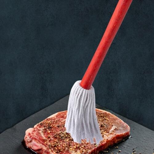 Oiling Mop Food-grade Professional Red Wood Handle Barbecue Sauce Oil Brush for BBQ Oil Brush