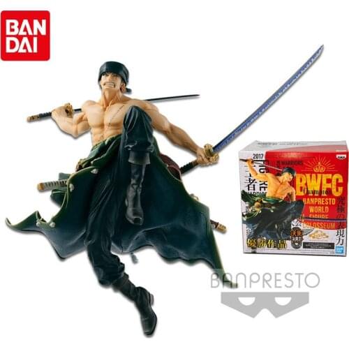 Bandai One Piece Anime Figure BWFC The Top War 1 Roronoa Zoro Genuine Model Collection Ornaments Surrounding Children Toys