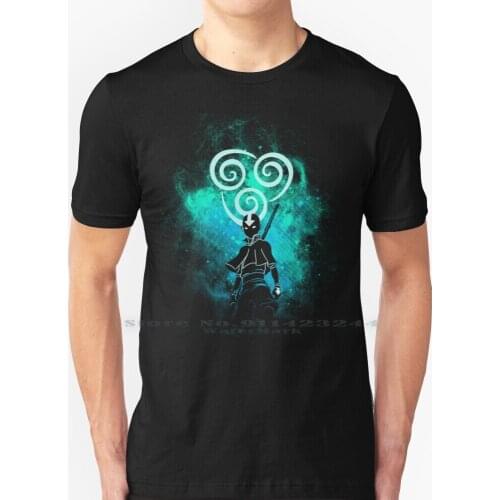 Air Art T Shirt 100% Pure Cotton Aang Kora Katara Space Anime Japan Manga Geek Nerd Trendy Zuko Toph Sokka Kanji Colors Light