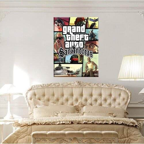 GTA 5 San Andreas Vice City Vintage Canvas Art Print Painting Poster Wall Pictures For Room Home Decoration Wall Decor No Frame