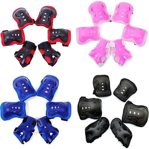 6pcs Protective Gears Set for Kids Children Knee Pad Elbow Pads Wrist Guards Child Safety Protector Kit for Cycling Bike Skating