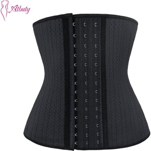 Atbuty Latex Waist Trainer Corset Breathable 25 Steel Boned Waist Cincher Slimming Waist Shaper Underbust Body Shaper