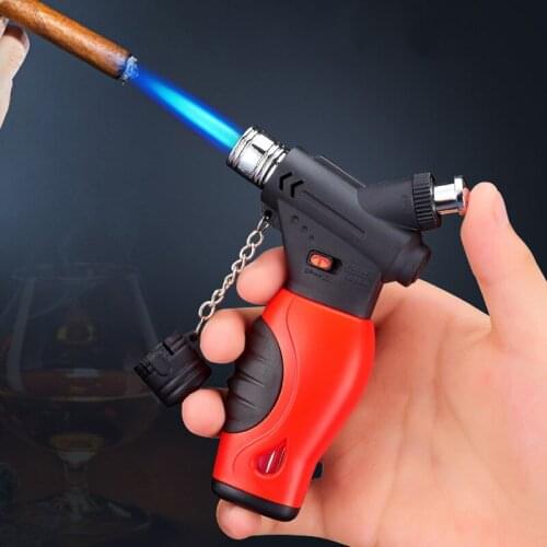 Small Spray Gun Windproof Gas Lighter Blue Flame VisibleTurbo Gas Lighters Cigar Outdoor BBQ Multifunction Gadgets For Men