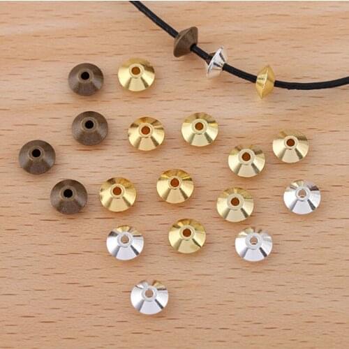 500 PCS 6*3mm Metal Brass Beads Round Spacer Beads Jewelry Accessories DIY Loose Beads For Jewelry Making