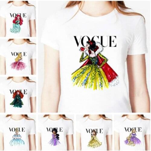 Fashion princess T-shirt women print grunge ulzzang funny cartoon T-shirt top 90s T-shirt graphics fashion girl clothes