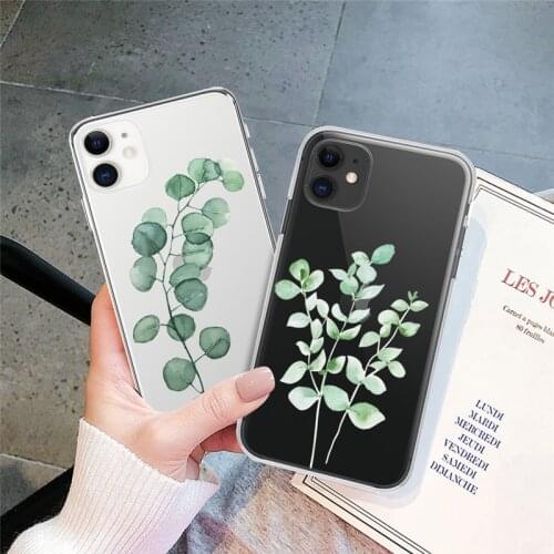 Ottwn Summer Green Plant Clear Phone Case For iPhone 11 12 Pro Mini Max X XR XS Max 7 8 Plus SE 2020 Soft Silicone Back Cover