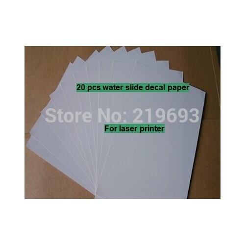 Waterslide transfer (20 sheets/lot) A4 clear/transparent laser water decal printing paper for organic board