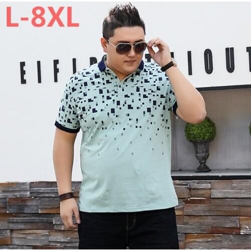 Plus 10XL 8XL 6XL New Brand Polos Mens Printed POLO Shirts Cotton Short Sleeve Camisas Polo Casual Stand Collar Male Polo Shirt