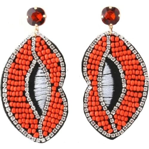 Kolczyki Pendant Earrings for Women Bohemian Lips Personality Earrings Devil Eye Earrings Handmade Fashion Jewelry Gifts