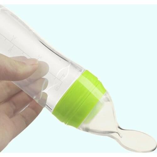 120ML Silicone Feeding Spoon Toddler Kettle Infant Rice Cereal Bottle BPA Free Baby Supplies Newborn Tableware Feeder