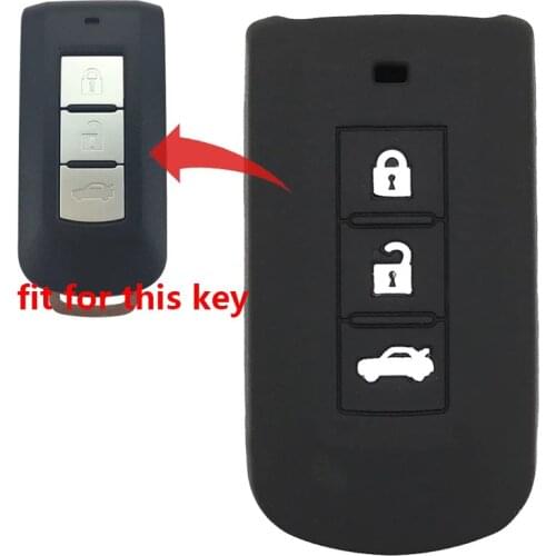 Silicone Car Key Case Cover for Mitsubishi Colt Mirage Pajero Outlander EX Lancer Eclipse ASX Grandis Case for Keychain Alarm