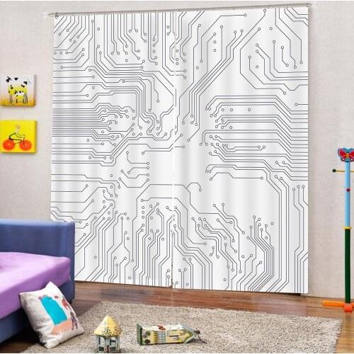 Modern Home Decoration Living Room Curtains 3d Circuit diagram 3D Curtain Luxury Blackout Window Curtain