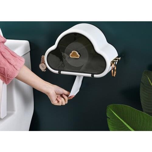 Toilet Tissue Box Waterproof Creative Cloud Shape Bathroom Roll Paper Holder Wall-Mounted Table Napkin Cosmetic Storage Box