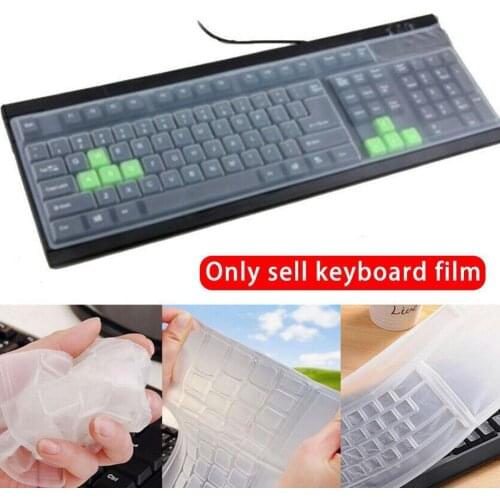 Universal Silicone Keyboard Cover Skin Protector Film Cover Protective Dustproof Cover Computer Waterproof Desktop Keyboard F0W2