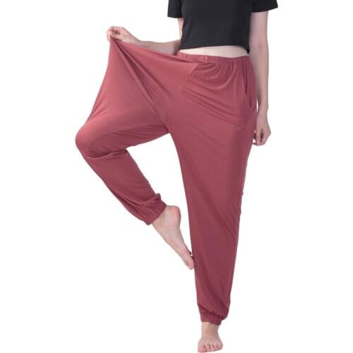 Fdfklak Spring Cotton Women Sleep bottoms Female Loose 3XL-7XL Plus Size Nighty Trousers Sleepwear Wine Red Pajama Pants