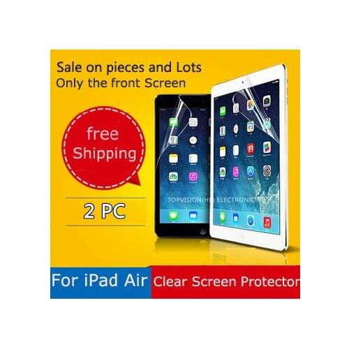 2PC/lot cheap good quality hd front clear screen protector for apple ipad air 1 2 protetive film carton pack & can check online