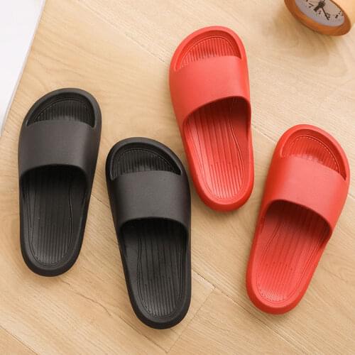 Women Bathroom Slippers Soft EVA Lovers Thick Platform Indoor Outdoor Slippers Anti-slip Super Light Female Male Summer Shoes