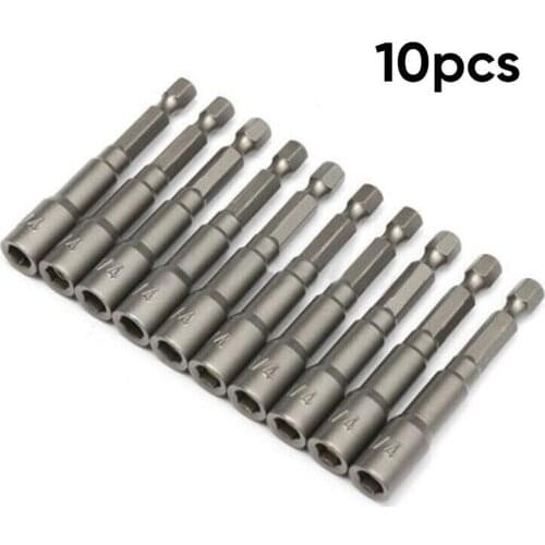 1/4 Hex Magnetic Nut Driver Screw Socket Impact Drill Bit Tools For Power Drill