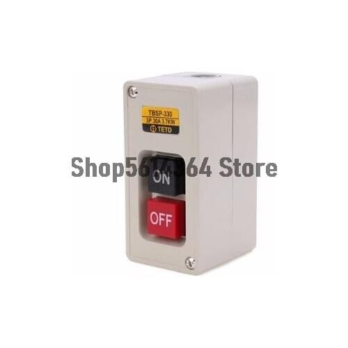 1Pc 3 Phase 30A 3.7KW Self-Lock Latching On/Off Motor Start Stop Power Pushbutton Switch TBSP-330