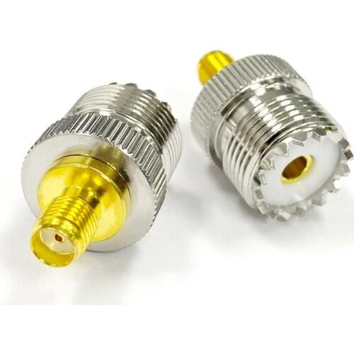 1pc UHF Female Jack to SMA Female Jack RF Coax Adapter convertor Straight Nickelplated NEW wholesale