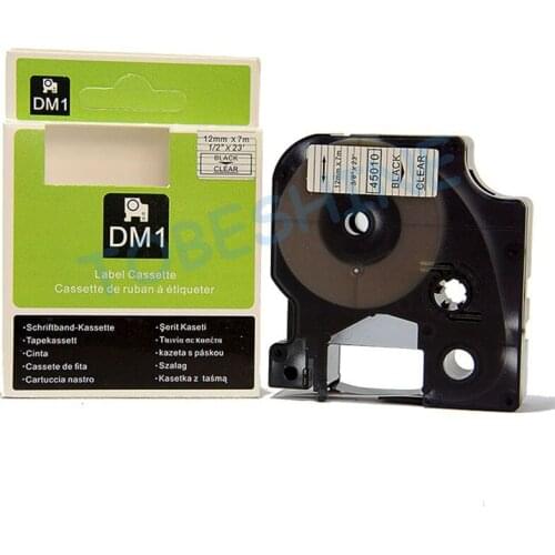 6pcs/lot DYMO 45011 Compatible D1 label tape 12mm Blue on clear dymo label machine tape labelmanager 45011