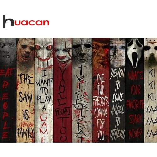 Huacan 5D Diamond Embroidery Mosaic Cross Stitch Full Square Diamond Painting Art Halloween Horror Home Decoration Gift