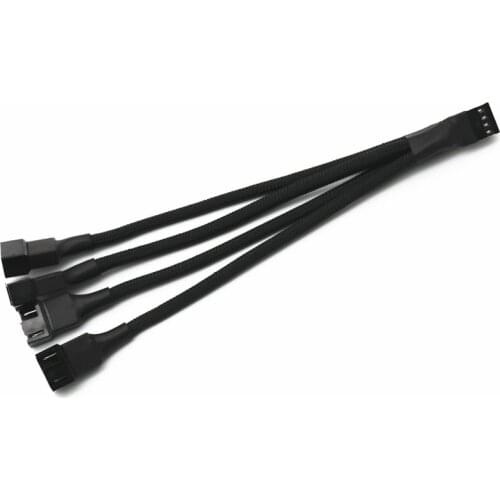 Angitu 4pin PWM/Fan Splitter Adapter Cable High Quality 1 to 4 Computer CPU Fan Male to Female PC Fan Extension Power Cable