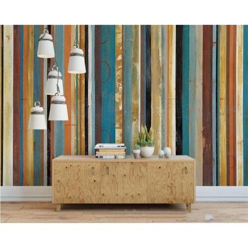 Beibehang Customized modern art European minimalist wood plank texture striped abstract background wall painting 3d wallpaper