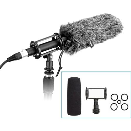 BOYA BY-BM6060 Super-cardioid Condenser Microphone 60Hz-20000Hz 3-pin XLR Frequency Support Battery or Phantom Power Supply