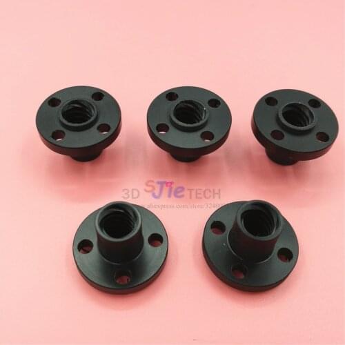 5pcs Black TR8 Lead Screw POM nut TR8x2/TR8x4/TR8x8 Trapezoidal Screw Nuts Delrin Nuts 8mm Smooth for CNC 3D printer