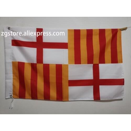 Spain Flag of Barcelona Banner 3X5FT 150X90CM Polyester Banner brass metal holes Home Decor