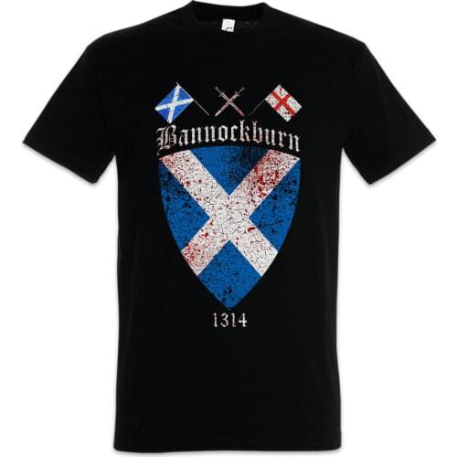Battle of Bannockburn The Bruce Scotland Robert 1314 Flag T-Shirt. Summer Cotton Short Sleeve O-Neck Mens T Shirt New S-3XL