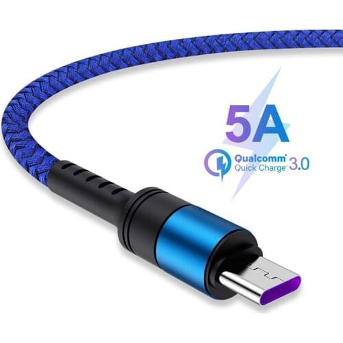USB Type C Cable Fast Charge Wire Type-C Charging Cable Super Fast Charge Data Line 5A Data Line For Huawei Xiaomi TSLM1