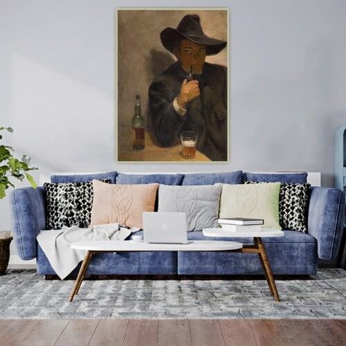 Canvas Oil Painting Diego Rivera"Self-Portrait With Broad-Brimmed Hat"Western Art Decor Poster Wall Aesthetic Home Decoration
