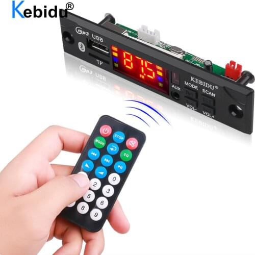 Kebidu Wireless Bluetooth Audio Decoder Board Module Car MP3 Player MP3 WMA WAV AUX 3.5MM 12V USB TF FM decoder board for Car