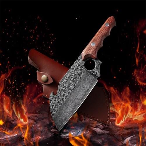 Forged Kitchen Knife Cleaver Slaughtered Fish Knives Sets Camping Portable Stainless Steel Outdoor Knife Protective Case Cover