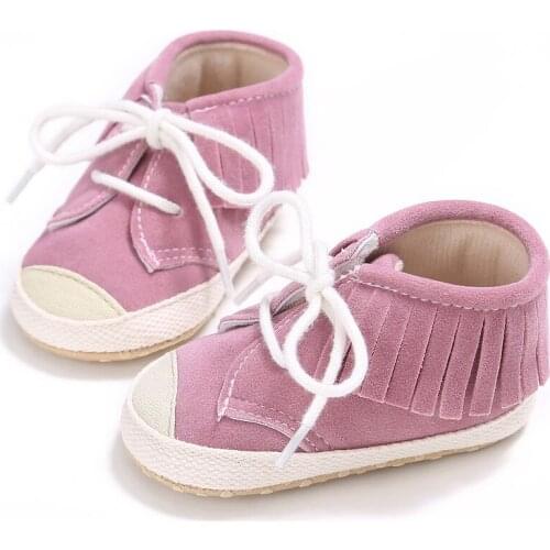 Newborn Stylish Baby Girls Shoes Classic Casual PU Sneakers Low Top Boots Fringe Fashion Solid Infant Toddler Soft Soled Shoe