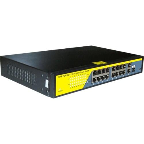 Kuwfi Unmanaged POE Switch 52V Compatible With IEEE802.3AF/AT Standard 16 Port POE Switch For IP Camera Standard Network Switch
