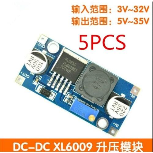 Free Shipping 5PCS XL6009 DC-DC Booster module Power supply module output is adjustable Super LM2577 step-up module