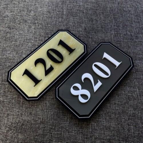 Modern Acrylic House Number Plate 3D Custom Sign Outdoor Door Address Number Sticker for Hotel Apartment Villa Door Hardware