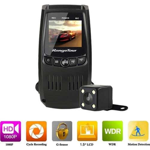 Night Vision Mini Hidden Car DVR Dashcam Auto Camera Full HD 1080P Dual Lens Multilingual F5 Plus 2018 New 170 Degree + 4LED