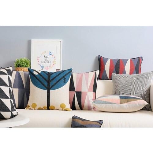 Nordic Modern Simple pillow ,fresh geometric cushion , Linen pillowcase,sofa cushions home decorative Pillows