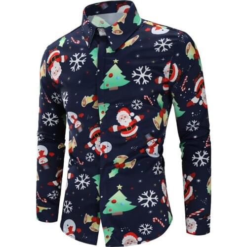 New Autumn Men Slim Floral Print Long Sleeve Shirts Fashion Brand Party Holiday Casual Dress Flower Shirt Homme Plus Size S-3XL