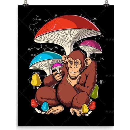 Nordic Animals Poster Stoned Ape Theory Magic Mushrooms Wall Art Canvas Painting Abstract Art Poster Print Wall For Living Room
