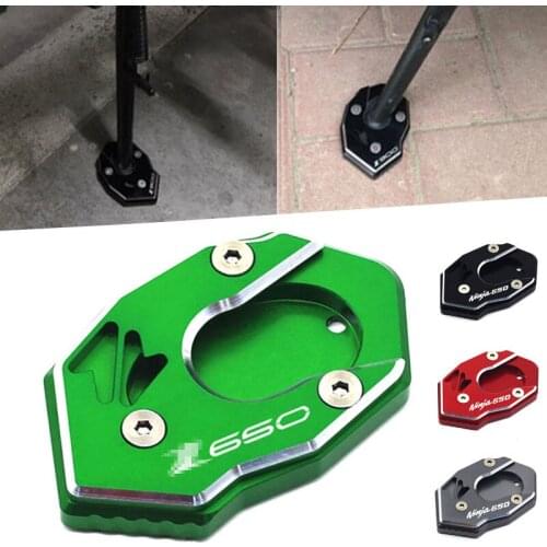 Motorcycle Kickstand Foot Side Stand Extension Support Plate Pad For Kawasaki Ninja650 ninja 650 2017-2020 Z650 z 650 2017-2021